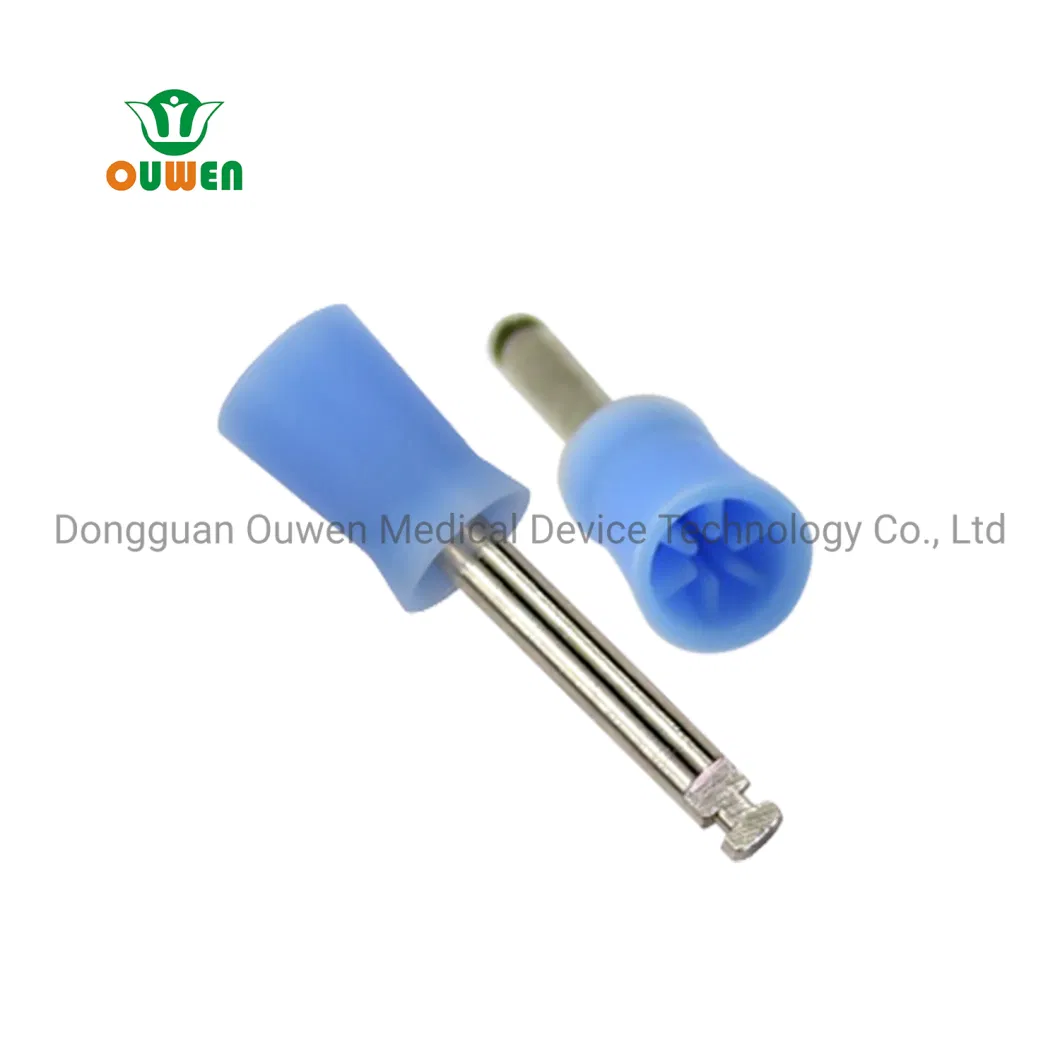 Ouwen Brand ISO13485 CE FDA Certificate Long Dental Polishing Brush Dental Soft Silicone Brush Latch Six Pages Slicone Cup Brush